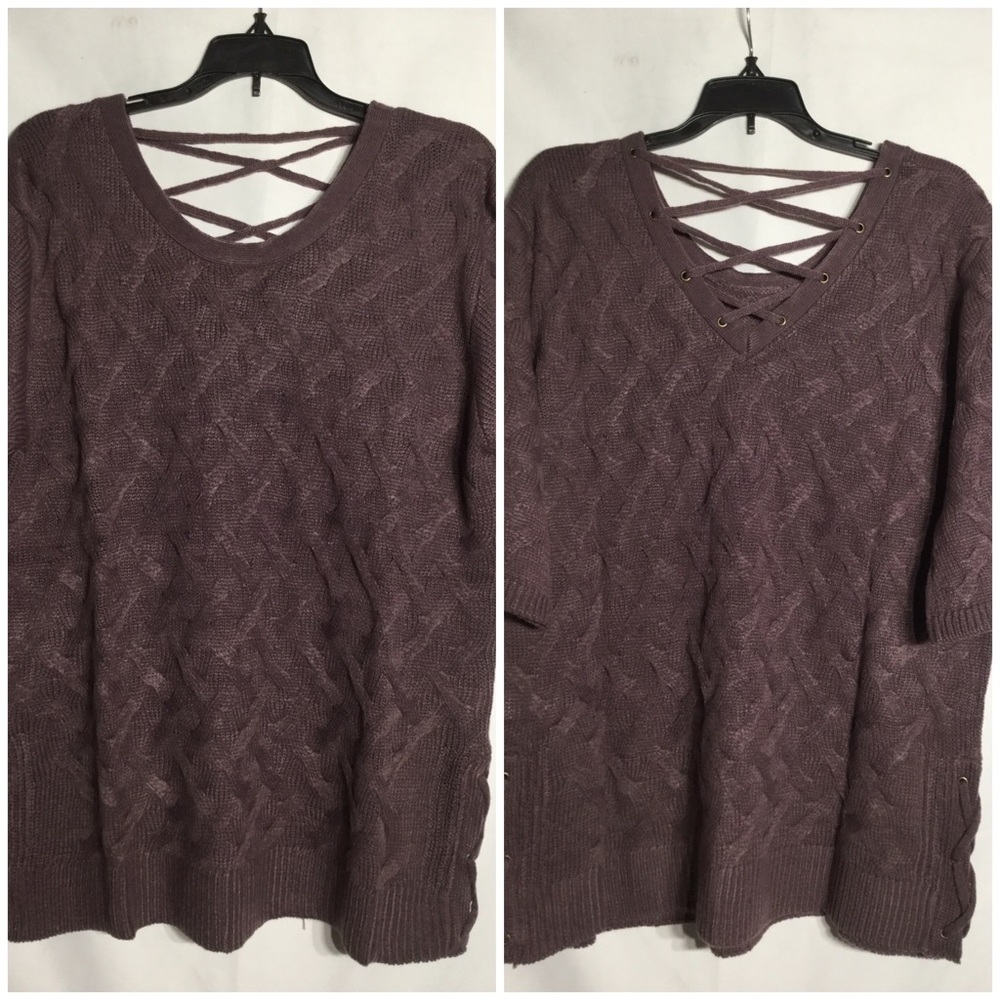 NWT S to XXL sweater very soft top eggplant purple